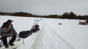 Мотособака  из Мурманска с кпп от урала. Кто то даже завидует.