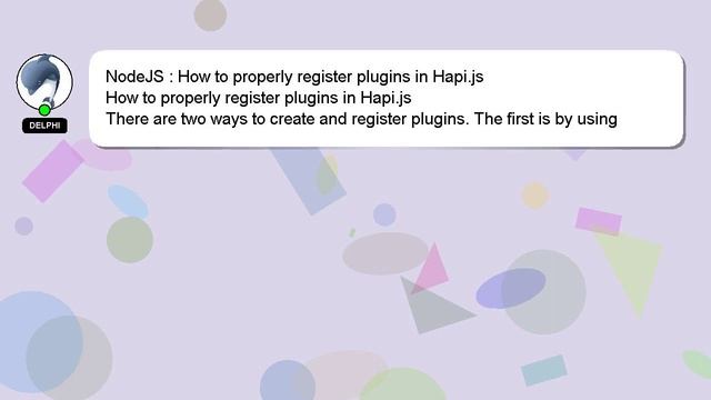 NodeJS : How to properly register plugins in Hapi.js смотреть онлайн