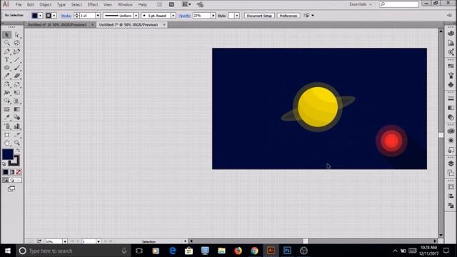 Flat Planet Design In Adobe Illustrator CC смотреть онлайн