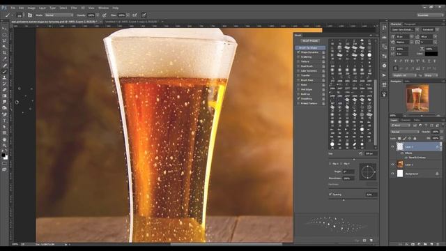 Как добавить капли воды на бокал или бутылку в фотошопе смотреть онлайн