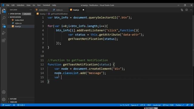 Basic Toast Notifications(HTML,CSS,JAVASCRIPT) смотреть онлайн