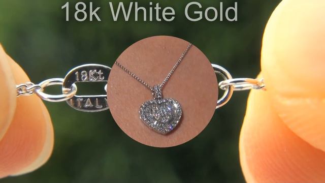 GIA Certified Natural VS2/G Christian Dior Diamond 18k White Gold Heart Pendant Necklace смотреть онлайн