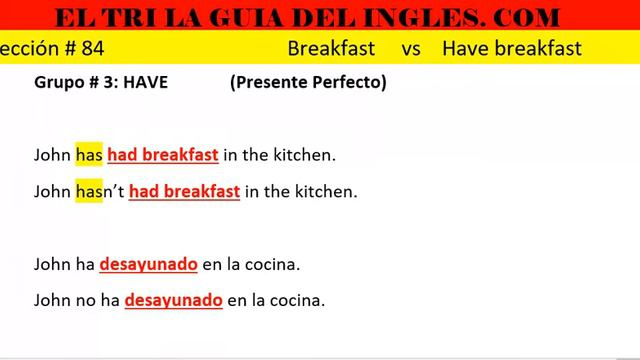 LECCION # 84 Breakfast vs Have breakfast смотреть онлайн