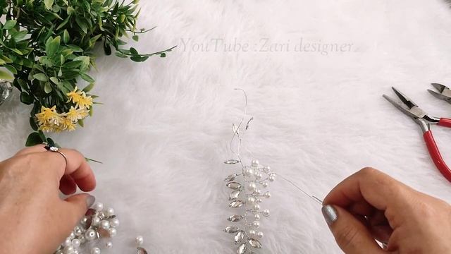 Wedding hair wreath Bridalhair vine Wedding pearls headband Crystal hair/DIY/crown making смотреть онлайн