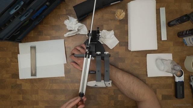 Заточка ножей. Складной нож NL Frodo. Сталь М398. Точилка Кадет ПРО