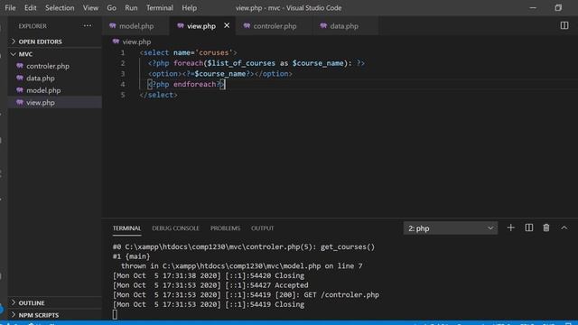 Basic MVC concept using PHP смотреть онлайн