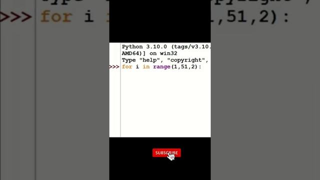 program to print all odd numbers from 1 to 50 in python #techalert #howto #programming смотреть онлайн