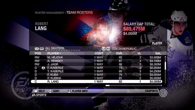 NHL 09 Czech Republic Overall Player Ratings смотреть онлайн