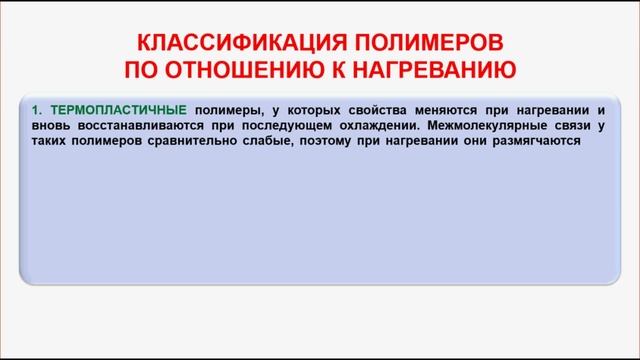 № 211. Органическая химия. Тема 29. Полимеры. Часть 3. Классификация полимеров смотреть онлайн