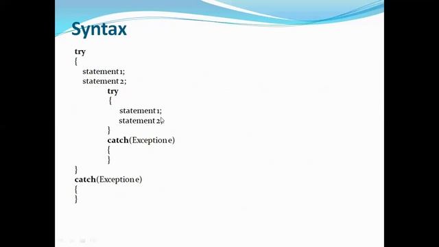 Multi-catch block and Nested try in Java смотреть онлайн
