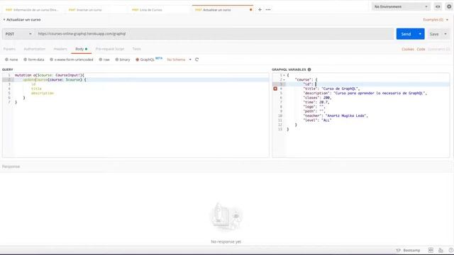 GraphQL - Postman - Consumir API GraphQL - Mutation - Modificar un curso смотреть онлайн