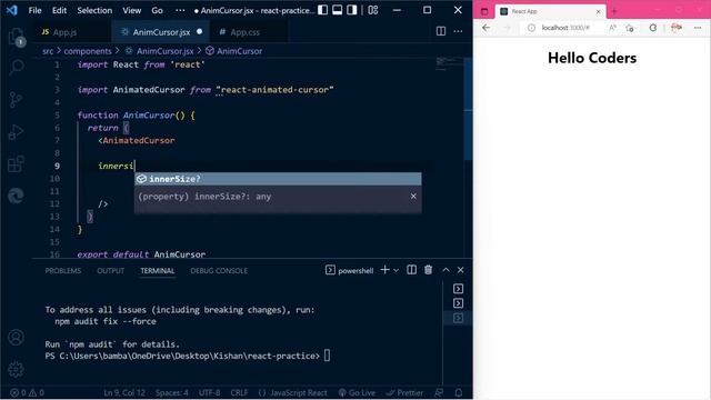 Animated Cursor in React with react-animated-cursor смотреть онлайн