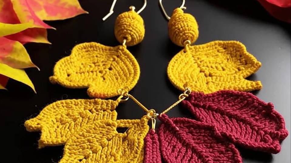 УКРАШЕНИЯ - ОСЕННИЕ листья, ягоды, грибы от нейросети. ПОДБОРКА №1. Вязание. смотреть онлайн