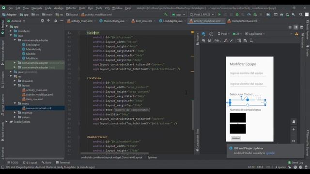 Creación de registros, uso de spinner, number picker, adapter personalizado y modificación de regis смотреть онлайн