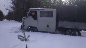 УАЗ фермер в мокром снегу