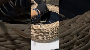 Обратное плетение | кашпо из ротанга | лишние концы ротанга