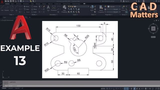 AutoCAD - 25 examples اوتوكاد - 25 مثال متدرج الصعوبة смотреть онлайн