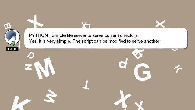 PYTHON : Simple file server to serve current directory смотреть онлайн