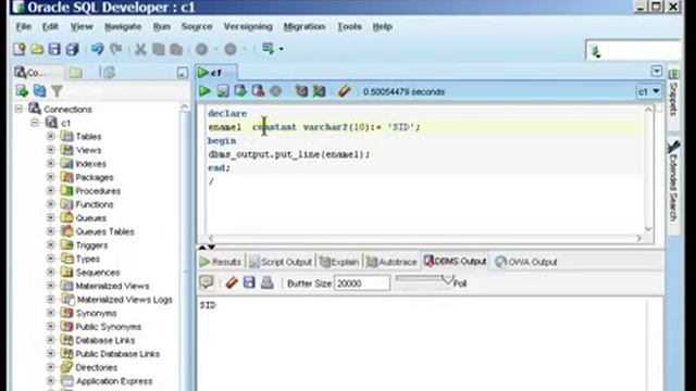 PL SQL Tutorial Declaration Section Hands On) part 3 смотреть онлайн