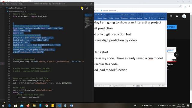 Digit prediction live webcam/video by #opencv and #tensorflow #keras смотреть онлайн