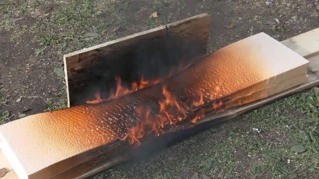 Как горит ППС EPS и ЭППС XPS