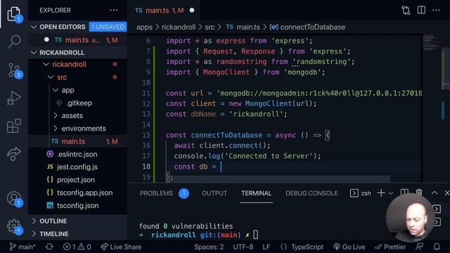 DevTips Daily: Rick and Roll Project - Connecting the Express app to MongoDB смотреть онлайн
