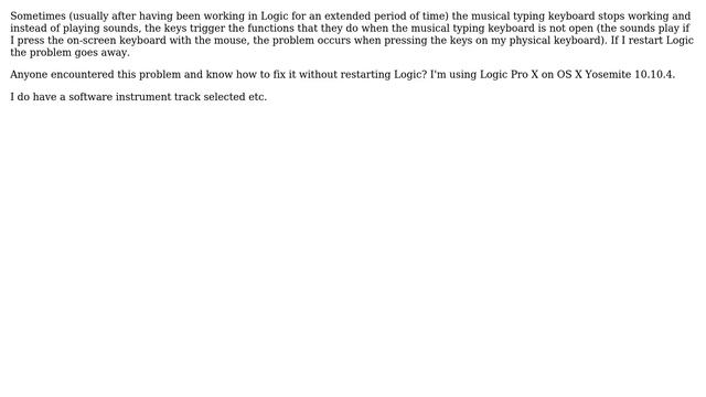 Apple: Musical typing stops working - Logic Pro X смотреть онлайн