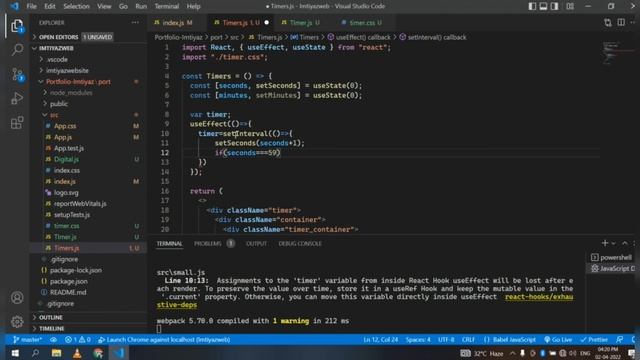 Create a Timer using React js смотреть онлайн