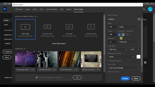Photoshop Урок 1: Создание документа смотреть онлайн