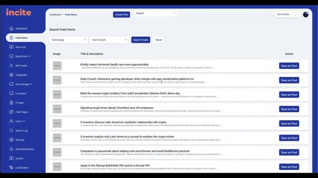 RSS Feeds and Feed Items - Admin Panel | Incite смотреть онлайн