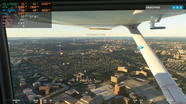 Microsoft Flight Simulator 1080p Ultra graphics settings (RX 6700XT+R5 3500X) смотреть онлайн