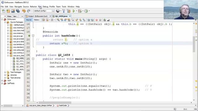 equals() and hashCode() contract (enthuware.ocpjp.v8.2.1459) смотреть онлайн