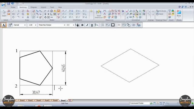 Isometric Projection - Pentagonal Pyramid Placed on Rectangular Slab смотреть онлайн