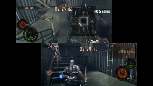 Resident Evil 5 - Mercenaries - Splitscreen - Ship Deck - 252k - part 1 смотреть онлайн