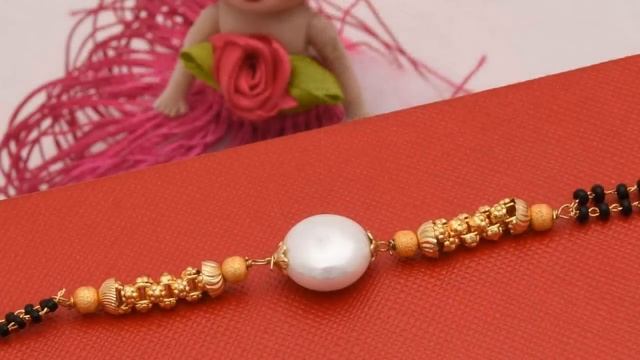❤ Best Quality White Pearl Gold Plated Mangalsutra Bracelet for Women - Style LBRA154 ❤ смотреть онлайн