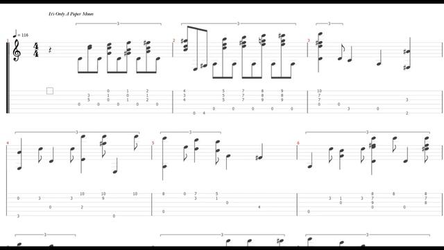 guitar score+tab+midi - It's Only A Paper Moon - смотреть онлайн