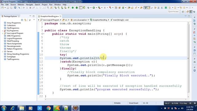 Exception Handling in Java смотреть онлайн