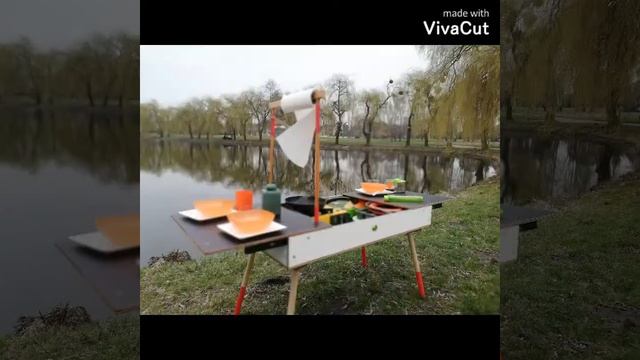 Обзор. Кемпинг кухня стол, model T. Camping kitchen box, туристическая кухня смотреть онлайн