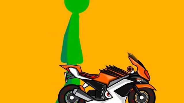 Зелёный стикмен ездит на мотоцикле смотреть онлайн