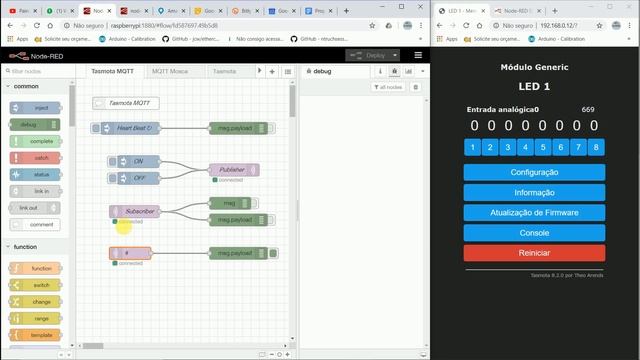 Como controlar ESP8266 (Tasmota) pelo Node-RED usando MQTT - Raspberry Pi - Automação Residencial 3 смотреть онлайн