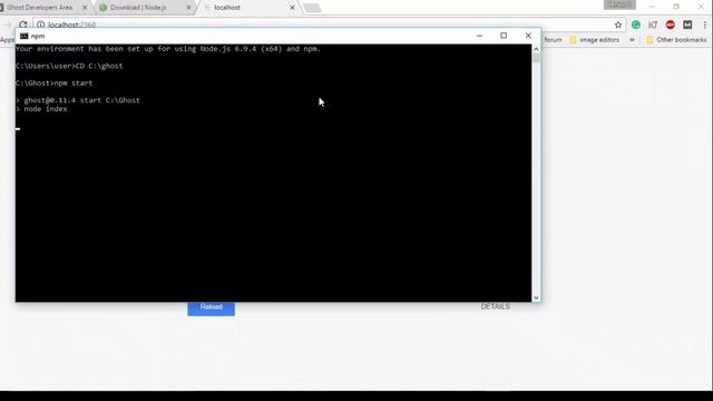 How to Start and Stop Ghost blog on Windows Localhost смотреть онлайн