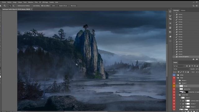 Painting Process PHOTOSHOP - Photo Manipulation Smoky Marshes