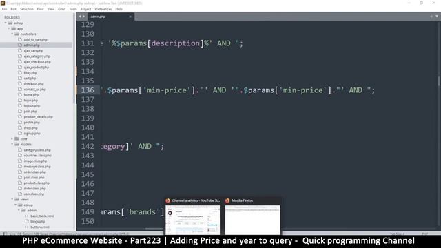 #223 PHP Ecommerce website development | Adding price & year to query | MVC OOP - Quick programming смотреть онлайн