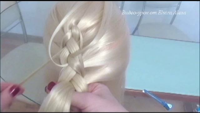 Коса Ажурная. Причёска с цветком из косы. hair tutorial смотреть онлайн