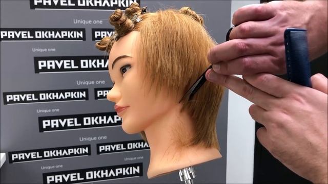 Short Shaggy haircut with disconnection layers. Step-by-step video lesson by Pavel Okhapkin. смотреть онлайн