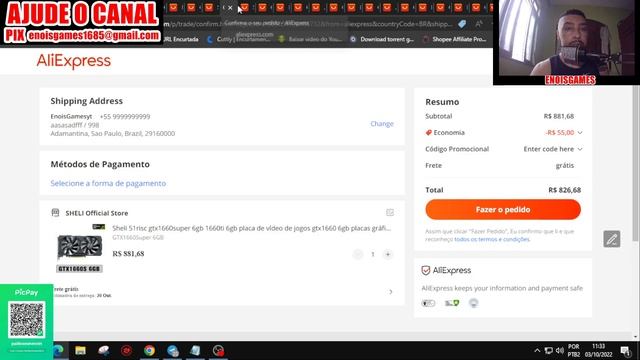 Caiu no AliExpress RX 580 R$420,00, RX 590 GME R$598,00, GTX 1660S R$750,00, RTX 2060S R$1.024,00. смотреть онлайн
