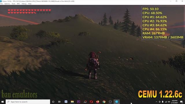 ZELDA BOTW ON CEMU 1.22.6c Vulkan on INTEL CORE i5 4570 GTX 970 PERFORMANCE TEST смотреть онлайн