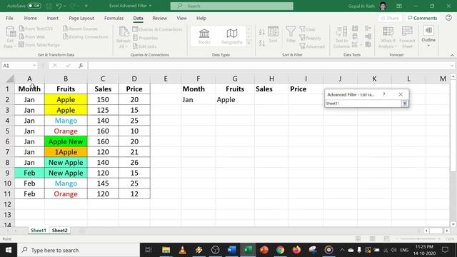 Excel Advanced Filter (error ✅ copy to another location / active sheet) смотреть онлайн