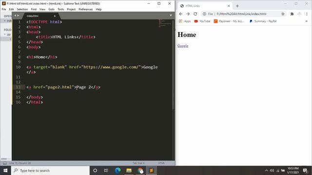 How To Create Link In Html | Link One Page To Another In Html Tutorial . смотреть онлайн