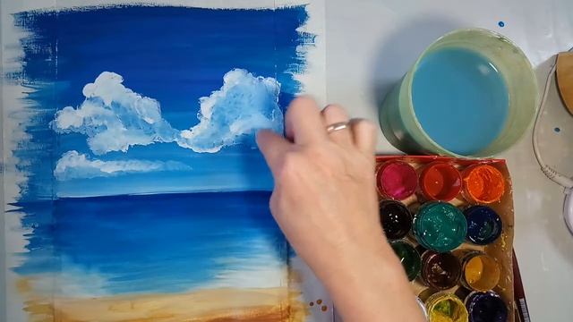 Как нарисовать морской пейзаж без карандаша. смотреть онлайн
